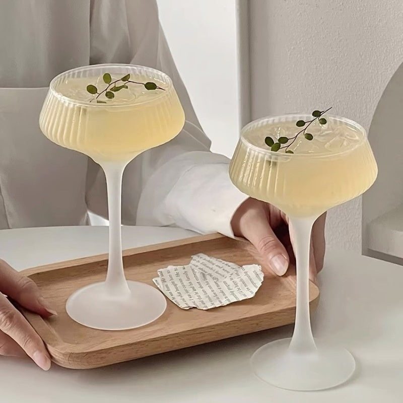 Frosted Striped Cocktail Glass