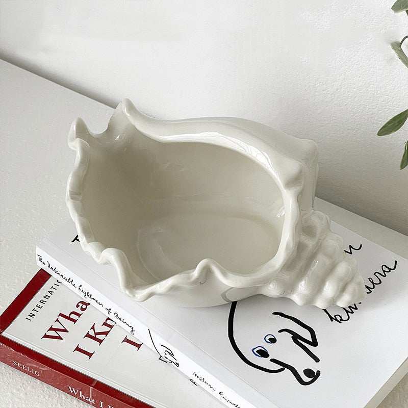 Ceramic Conch Shell Tray