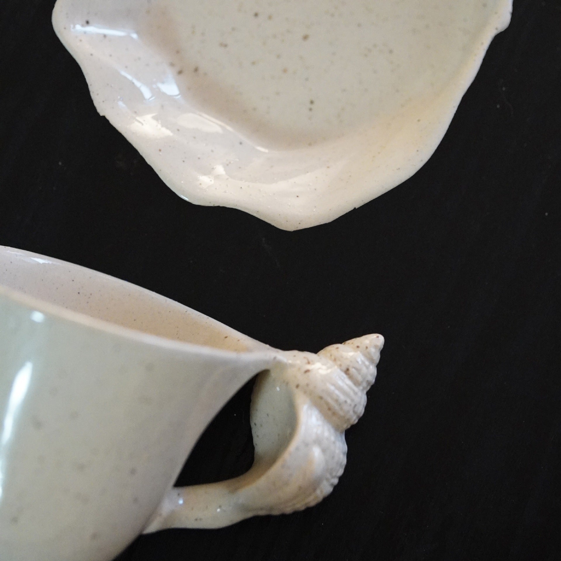 Handmade Shell Conch Ceramic Coffee Set