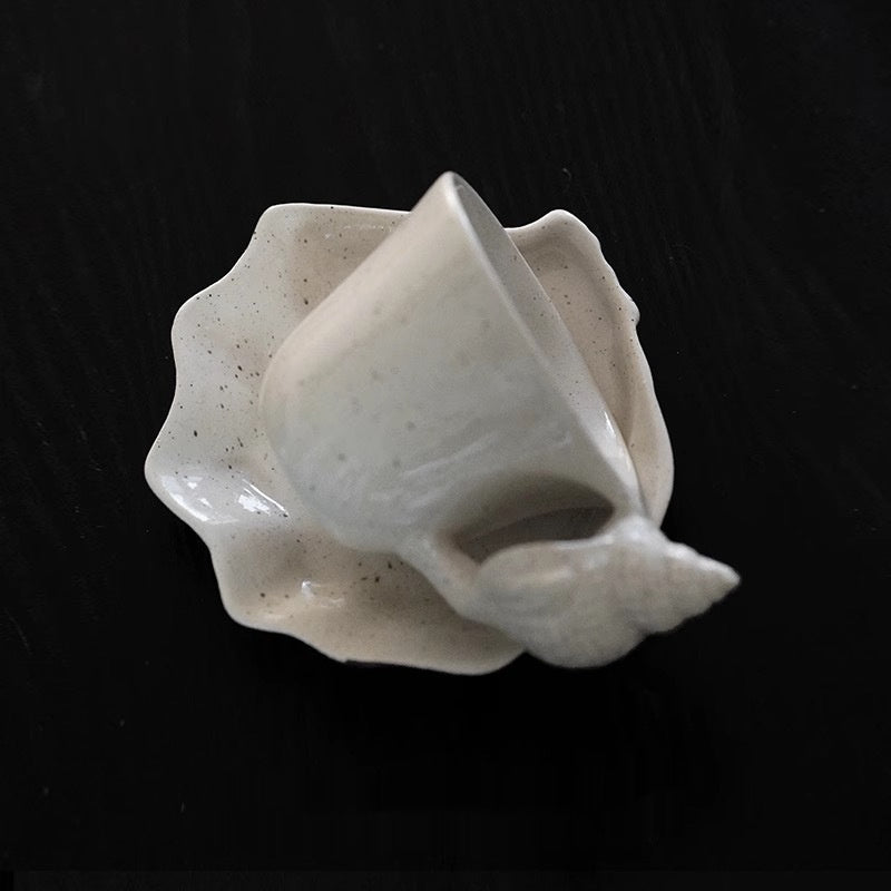 Handmade Shell Conch Ceramic Coffee Set