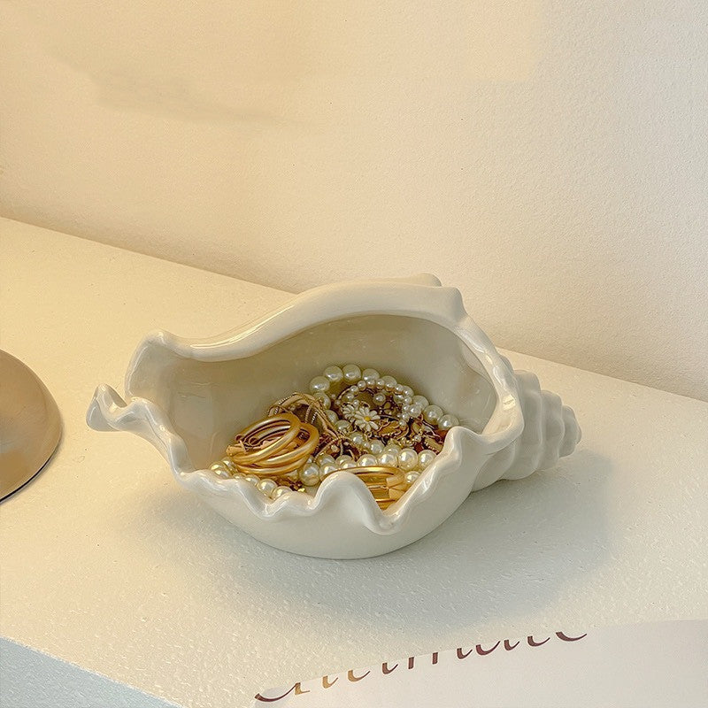 Ceramic Conch Shell Tray