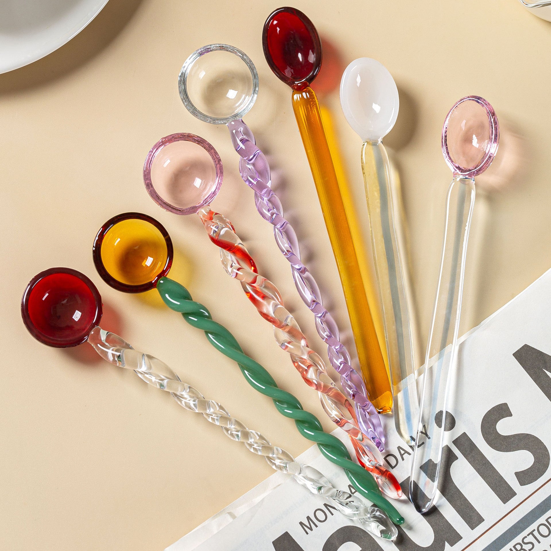 Cute Candy Colored Glass Spoon