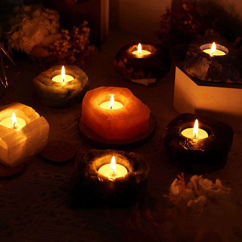 Natural Crystal Candle Holders