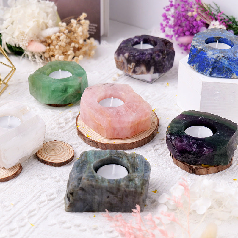 Natural Crystal Candle Holders
