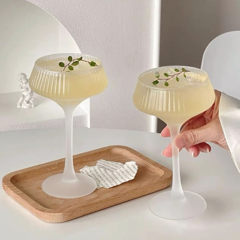 Frosted Striped Cocktail Glass