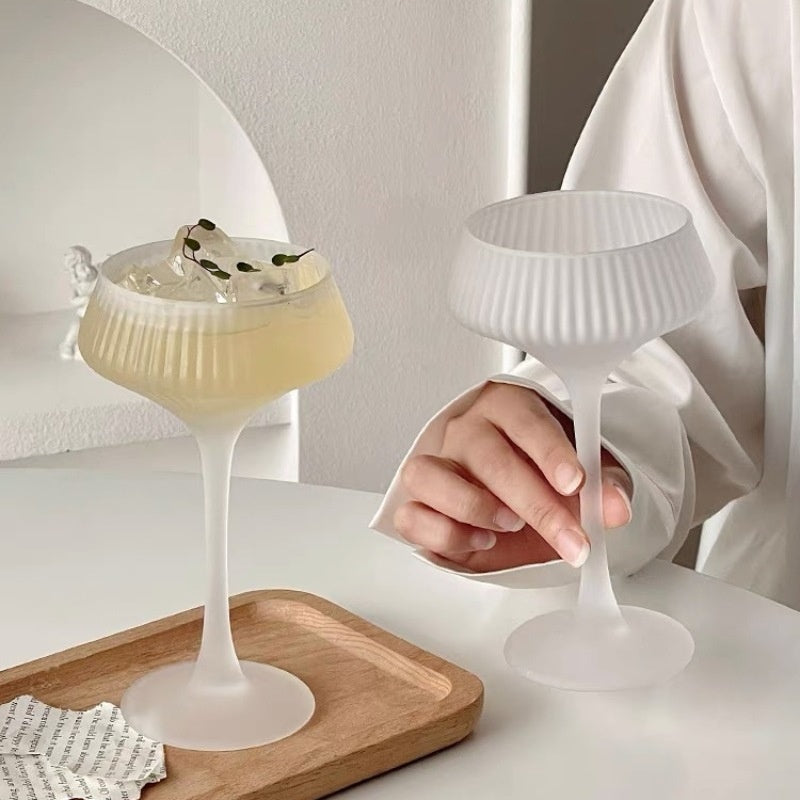 Frosted Striped Cocktail Glass