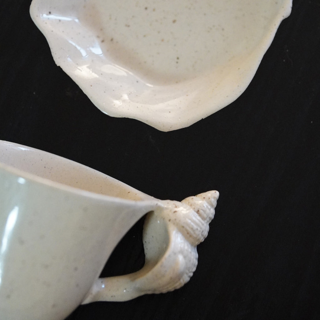 Handmade Shell Conch Ceramic Coffee Set