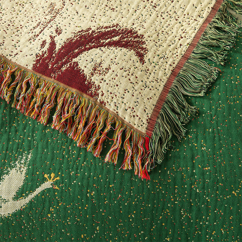 Decorative Green Swan Bedspread
