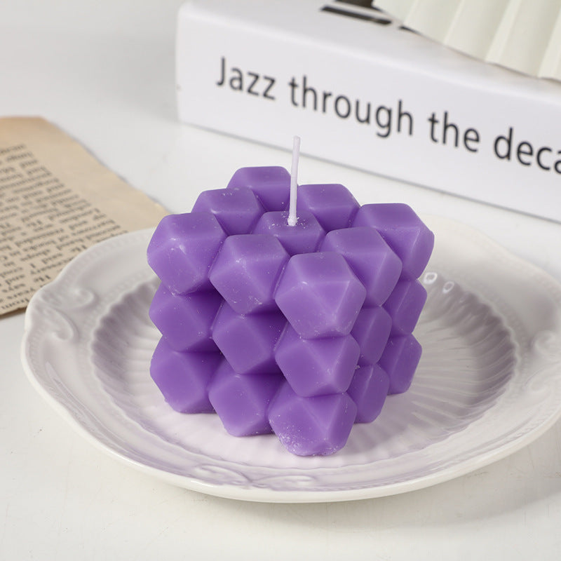 Colorful Cube Candle Decoration