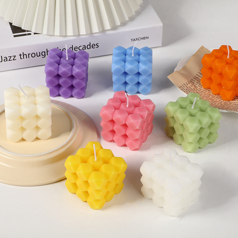 Colorful Cube Candle Decoration