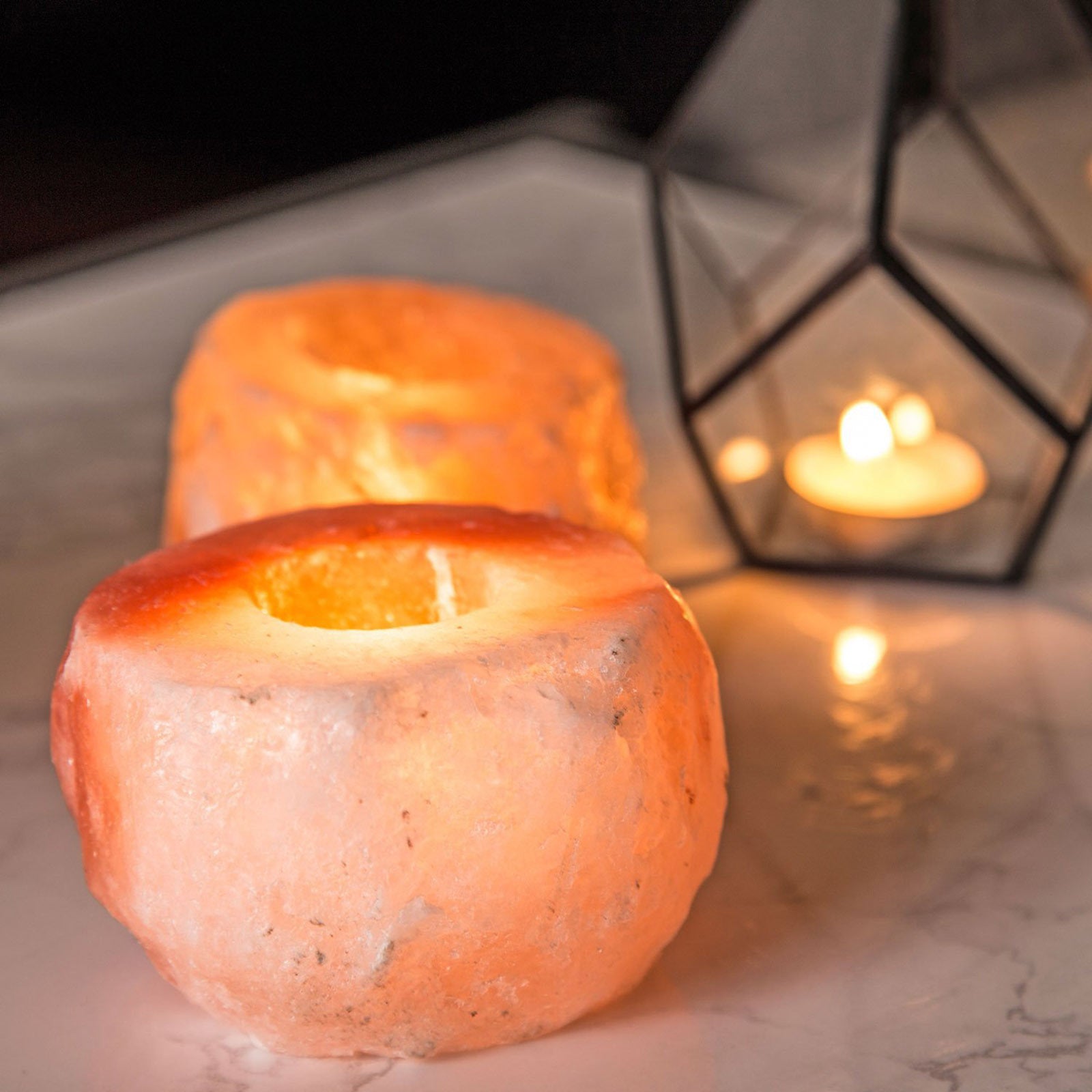 Mineral Salt Crystal Candle Holder